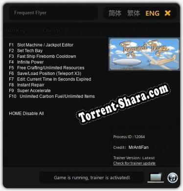 Трейнер для Frequent Flyer [v1.0.1]