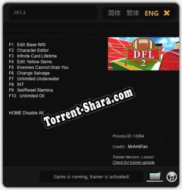 DFL2: ТРЕЙНЕР И ЧИТЫ (V1.0.18)