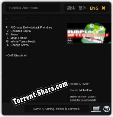 Трейнер для Funplace After Hours [v1.0.3]
