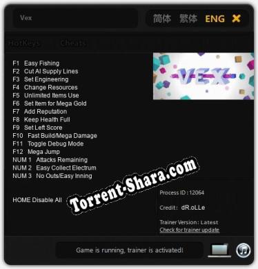 Vex: Трейнер +15 [v1.3]