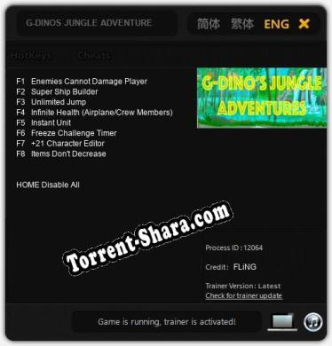 G-DINOS JUNGLE ADVENTURE: ТРЕЙНЕР И ЧИТЫ (V1.0.67)