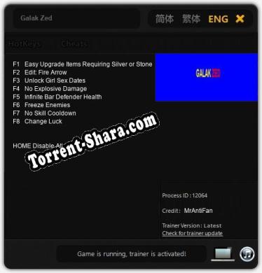 Galak Zed: Трейнер +8 [v1.2]