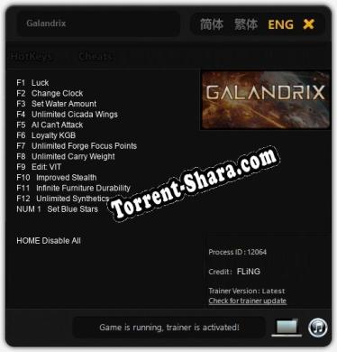 Galandrix: ТРЕЙНЕР И ЧИТЫ (V1.0.32)