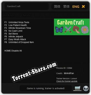 Трейнер для GardenCraft [v1.0.2]