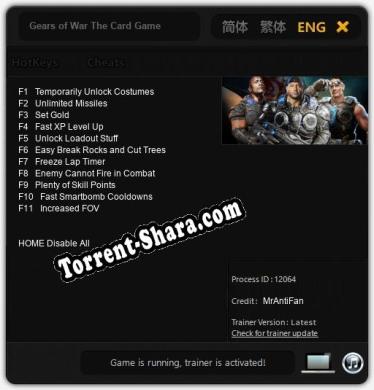 Gears of War The Card Game: ТРЕЙНЕР И ЧИТЫ (V1.0.89)