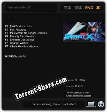 Трейнер для Gemaboy Zero X [v1.0.8]
