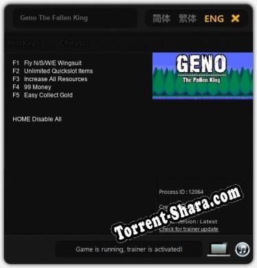 Трейнер для Geno The Fallen King [v1.0.2]