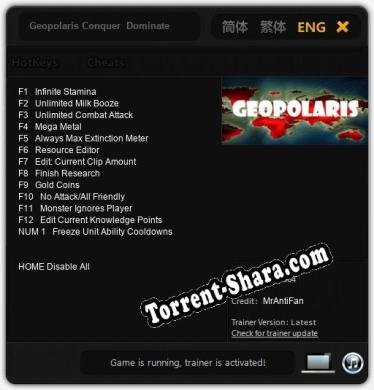 Geopolaris Conquer  Dominate: Читы, Трейнер +13 [MrAntiFan]