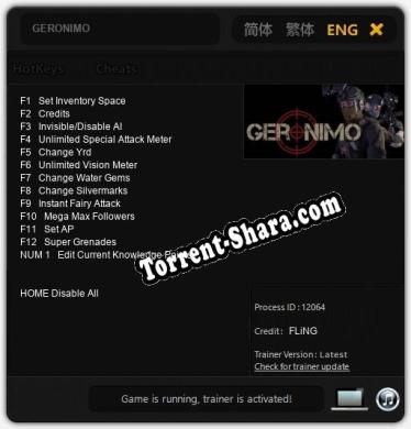 GERONIMO: Трейнер +13 [v1.8]