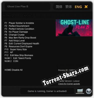 Трейнер для Ghost Line Plan B [v1.0.1]