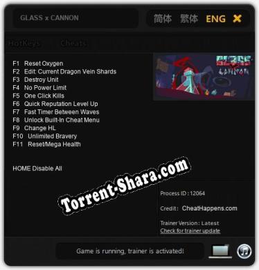 GLASS x CANNON: Читы, Трейнер +11 [CheatHappens.com]