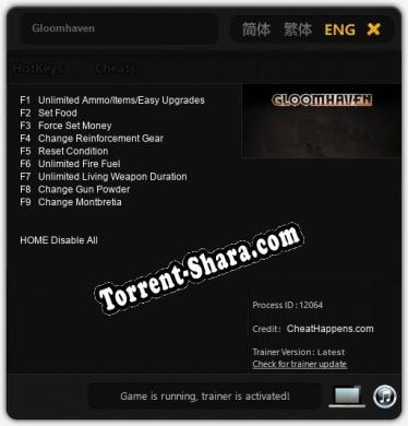 Трейнер для Gloomhaven [v1.0.1]