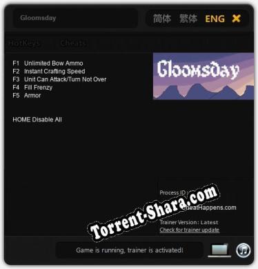 Gloomsday: ТРЕЙНЕР И ЧИТЫ (V1.0.65)