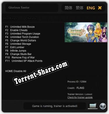Glorious Savior: ТРЕЙНЕР И ЧИТЫ (V1.0.56)