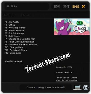 Go Quirk: Трейнер +12 [v1.9]
