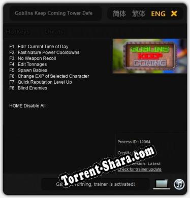 Goblins Keep Coming Tower Defense: Трейнер +8 [v1.3]