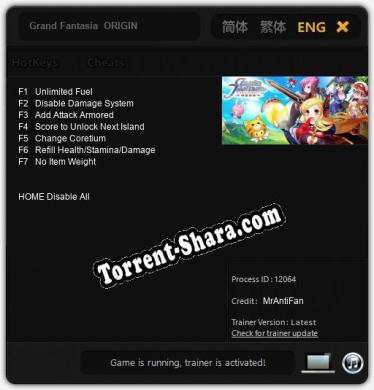 Grand Fantasia  ORIGIN: Трейнер +7 [v1.5]