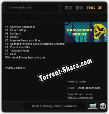 Трейнер для Graveyard Sprint [v1.0.5]