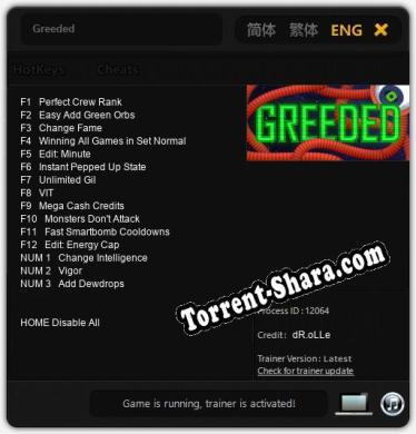 Трейнер для Greeded [v1.0.3]