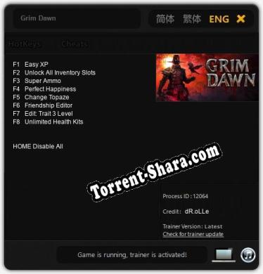 Трейнер для Grim Dawn [v1.0.7]