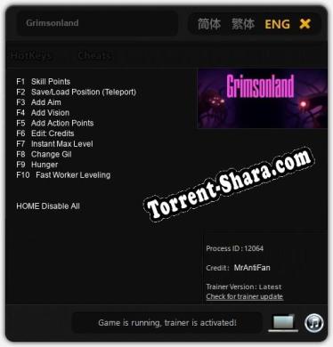Трейнер для Grimsonland [v1.0.7]
