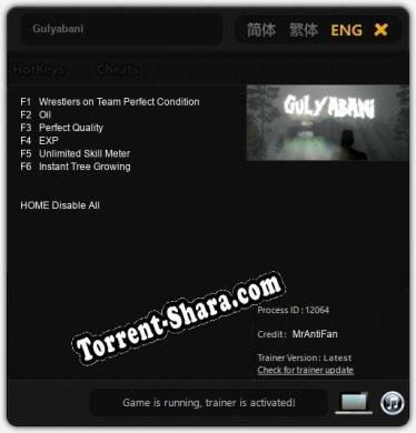 Трейнер для Gulyabani [v1.0.6]