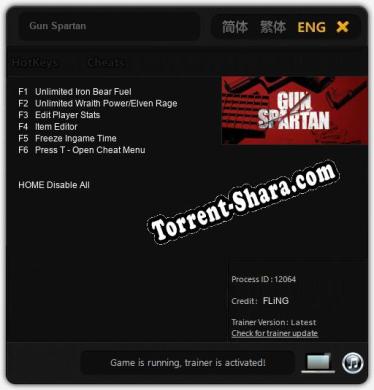 Трейнер для Gun Spartan [v1.0.5]
