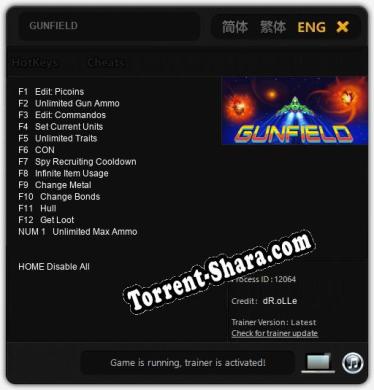 GUNFIELD: ТРЕЙНЕР И ЧИТЫ (V1.0.94)