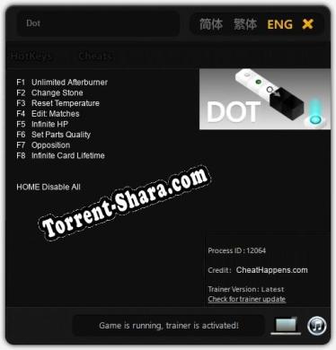 Dot: Трейнер +8 [v1.2]