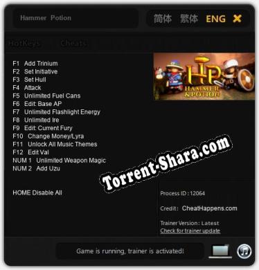 Hammer  Potion: ТРЕЙНЕР И ЧИТЫ (V1.0.2)