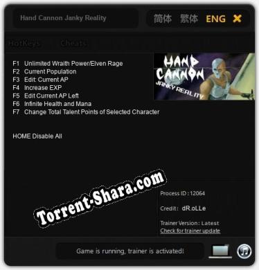 Hand Cannon Janky Reality: Трейнер +7 [v1.2]