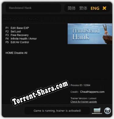 Трейнер для Handstand Hank [v1.0.2]