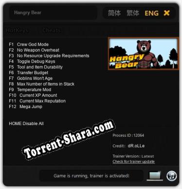 Hangry Bear: Трейнер +12 [v1.4]