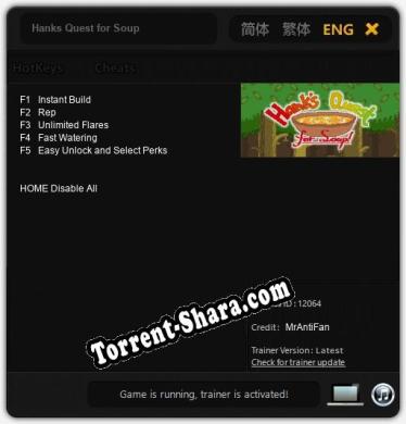 Hanks Quest for Soup: Трейнер +5 [v1.6]