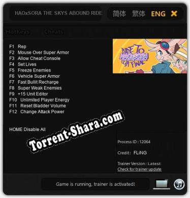 HAOxSORA THE SKYS ABOUND RIDE TO OUR FINAL: Читы, Трейнер +12 [FLiNG]