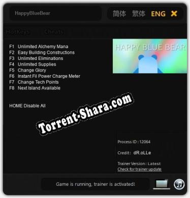 Трейнер для HappyBlueBear [v1.0.1]
