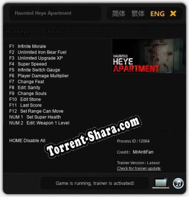 Haunted Heye Apartment: Трейнер +14 [v1.9]
