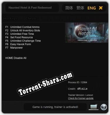 Трейнер для Haunted Hotel A Past Redeemed Collectors Edition [v1.0.1]
