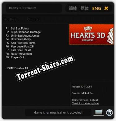 Hearts 3D Premium: ТРЕЙНЕР И ЧИТЫ (V1.0.63)