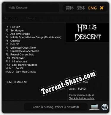 Трейнер для Hells Descent [v1.0.1]