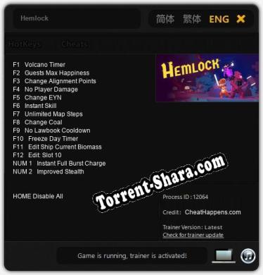 Трейнер для Hemlock [v1.0.1]