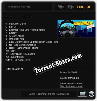 Henchman For Hire: ТРЕЙНЕР И ЧИТЫ (V1.0.85)