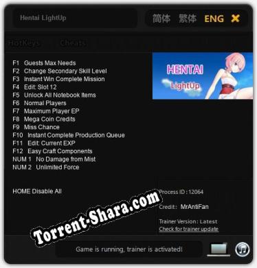 Трейнер для Hentai LightUp [v1.0.4]