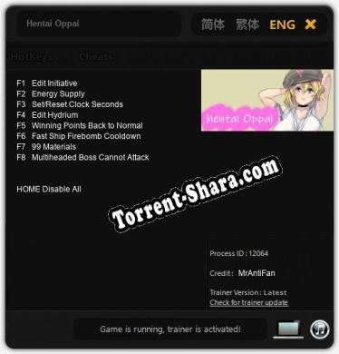 Hentai Oppai: Трейнер +8 [v1.4]