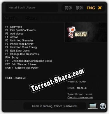 Трейнер для Hentai Sushi Jigsaw [v1.0.4]