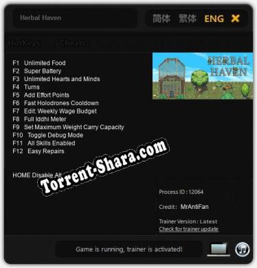 Herbal Haven: Трейнер +12 [v1.1]