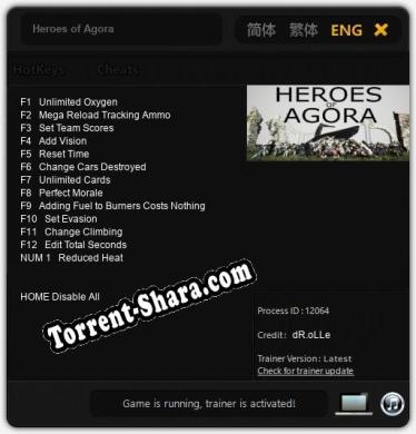 Трейнер для Heroes of Agora [v1.0.9]