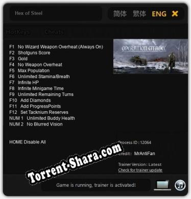 Hex of Steel: Трейнер +14 [v1.5]