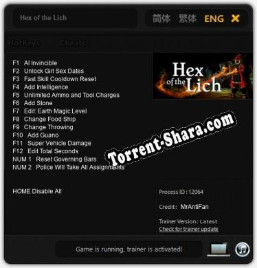 Трейнер для Hex of the Lich [v1.0.6]