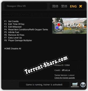 Hexagon Ultra VR: ТРЕЙНЕР И ЧИТЫ (V1.0.75)